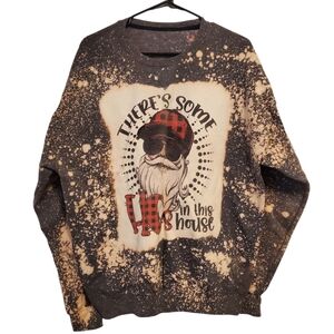 Graphic Gray Sweater Christmas SZ XL